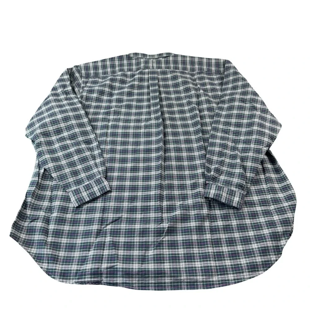 Polo Ralph Lauren Green White Red Blue Check Pony Logo Cotton Shirt 4XLT